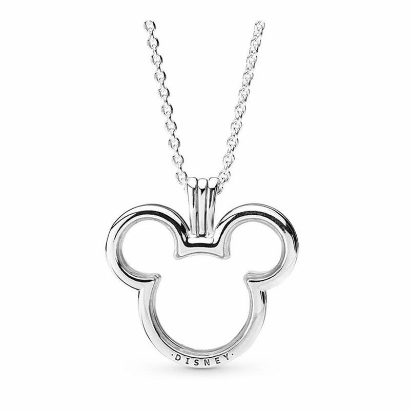 Pandora Disneyr, Mickey Floating Locket - Sterling Silver/Glass/Cubic Zirconia - Canada | OX1407KO